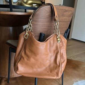 Michael Kors Brown Leather Shoulder Bag